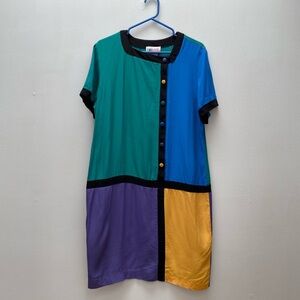Vintage - Lori Ann 80’s Colour-block Mod Shift Dress